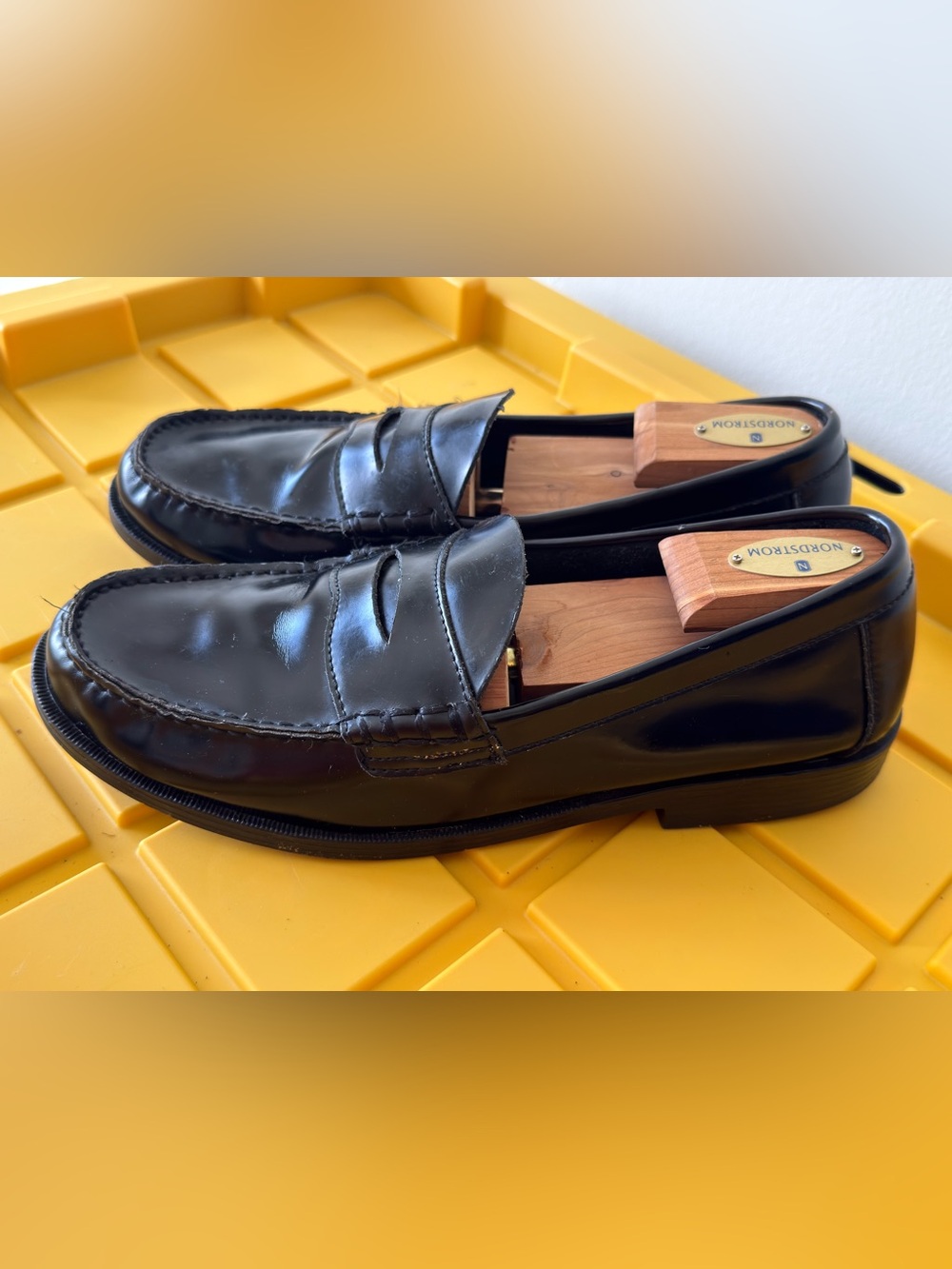 Bass Black Leather Penny Loafers